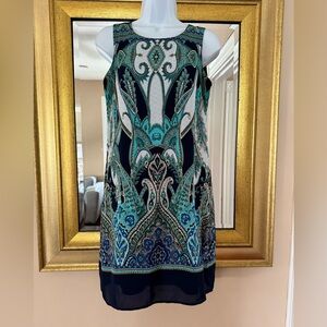 Rose and Olive Navy Blue Teal Shift Dress 2
